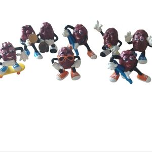 Vintage CALIFORNIA RAISINS Lot of 8 Figurines 1980s Collectables-1a